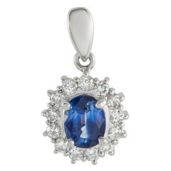 Platinum 0.50ct Diamond and Sapphire Pendant MF19-122325