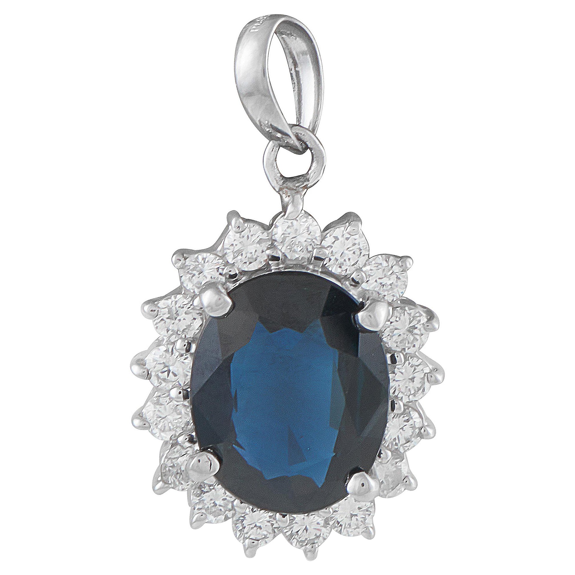 Platinum 0.50ct Diamond and Sapphire Pendant MF23-121625
