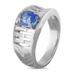 Platinum 0.50ct Diamond and Sapphire Ring MF29-031626