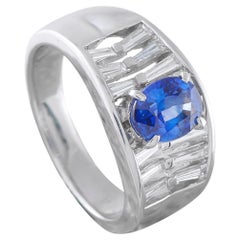 Platinum 0.50ct Diamond and Sapphire Ring MF29-031626
