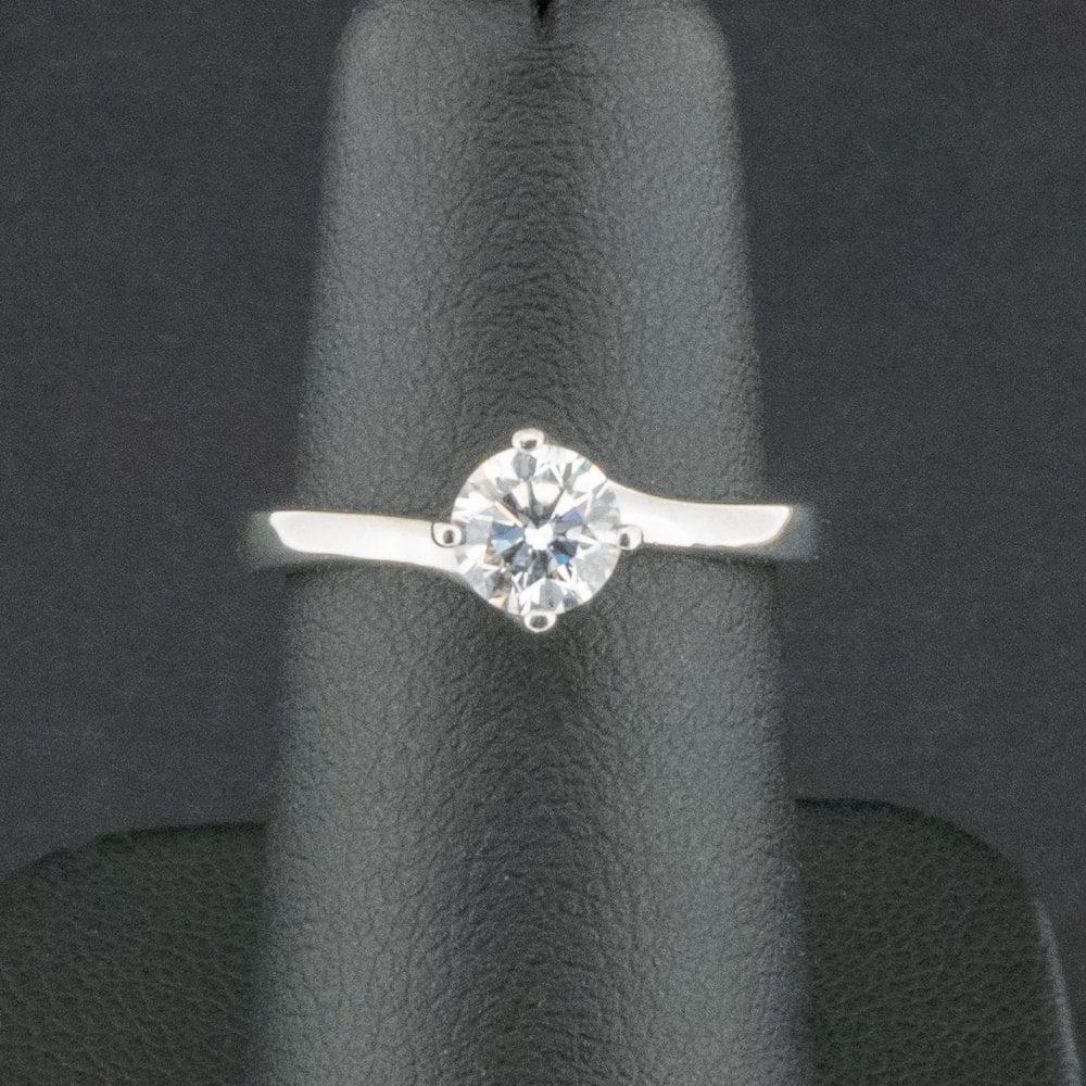 Platinum 0.50 Carat Diamond Solitaire Ring Size I 4.0g For Sale