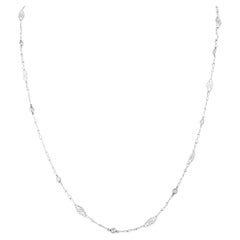 Halskette aus Platin mit Diamanten (0,50 ct) in Station-Fassung