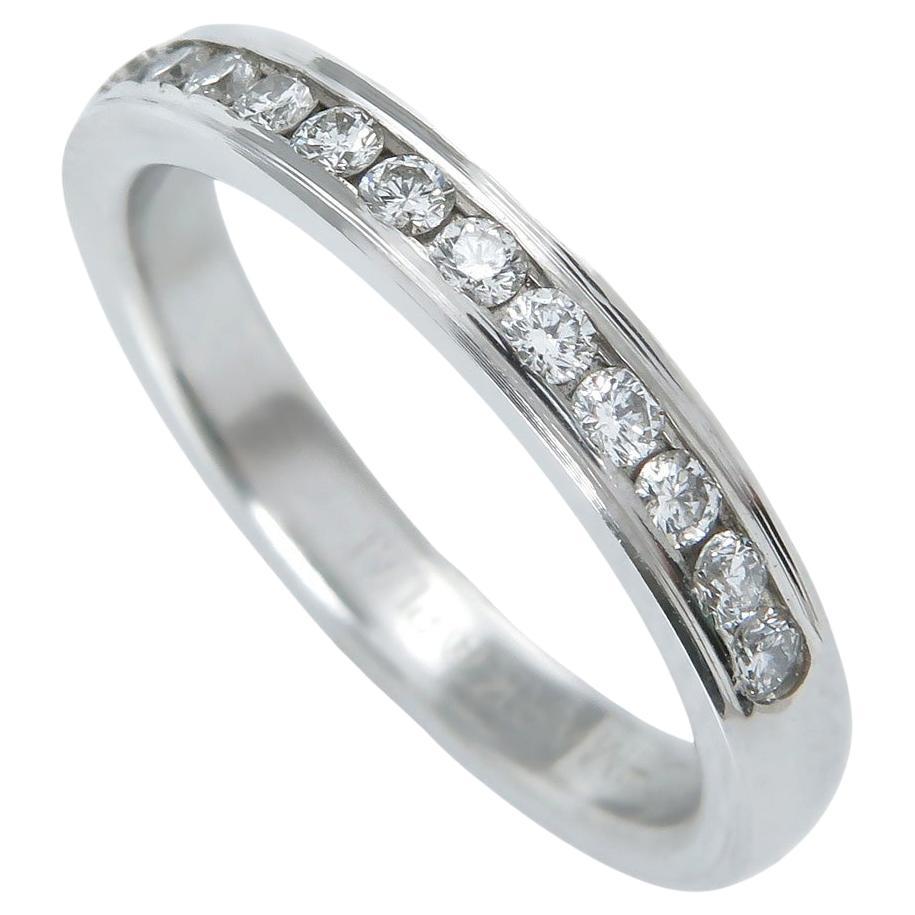 Alliance d'anniversaire de mariage en platine avec diamant taille ronde de 0,50 carat, taille confortable en vente