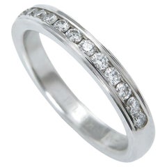 Alliance d'anniversaire de mariage en platine avec diamant taille ronde de 0,50 carat, taille confortable
