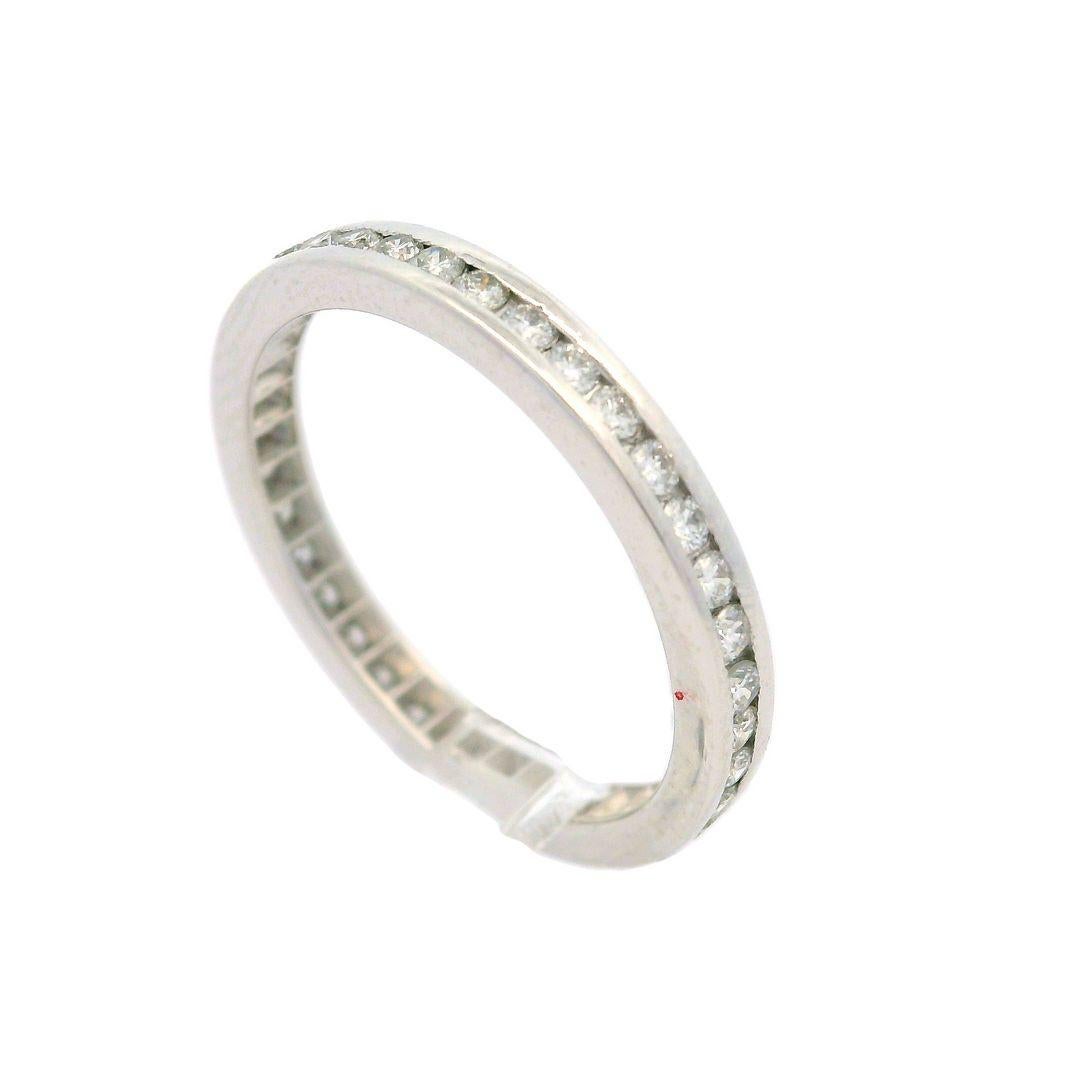 Women's Platinum 0.50ctw Fiery Channel Diamond Stackable Eternity Band Ring