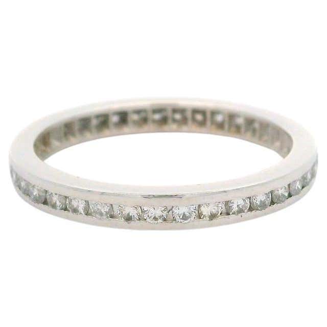Blue Nile .950 Platinum 1.08ctw Pave Diamond Stack Wedding Eternity ...