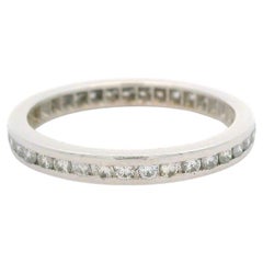 Platinum 0.50ctw Fiery Channel Diamond Stackable Eternity Band Ring