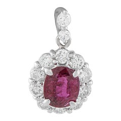 Platinum 0.52ct Diamond and Ruby Pendant MF23-110425