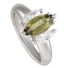 Platinum 0.52ct Diamond and Sphene Ring