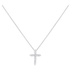 Platinum 0.52ct Diamond Cross Necklace