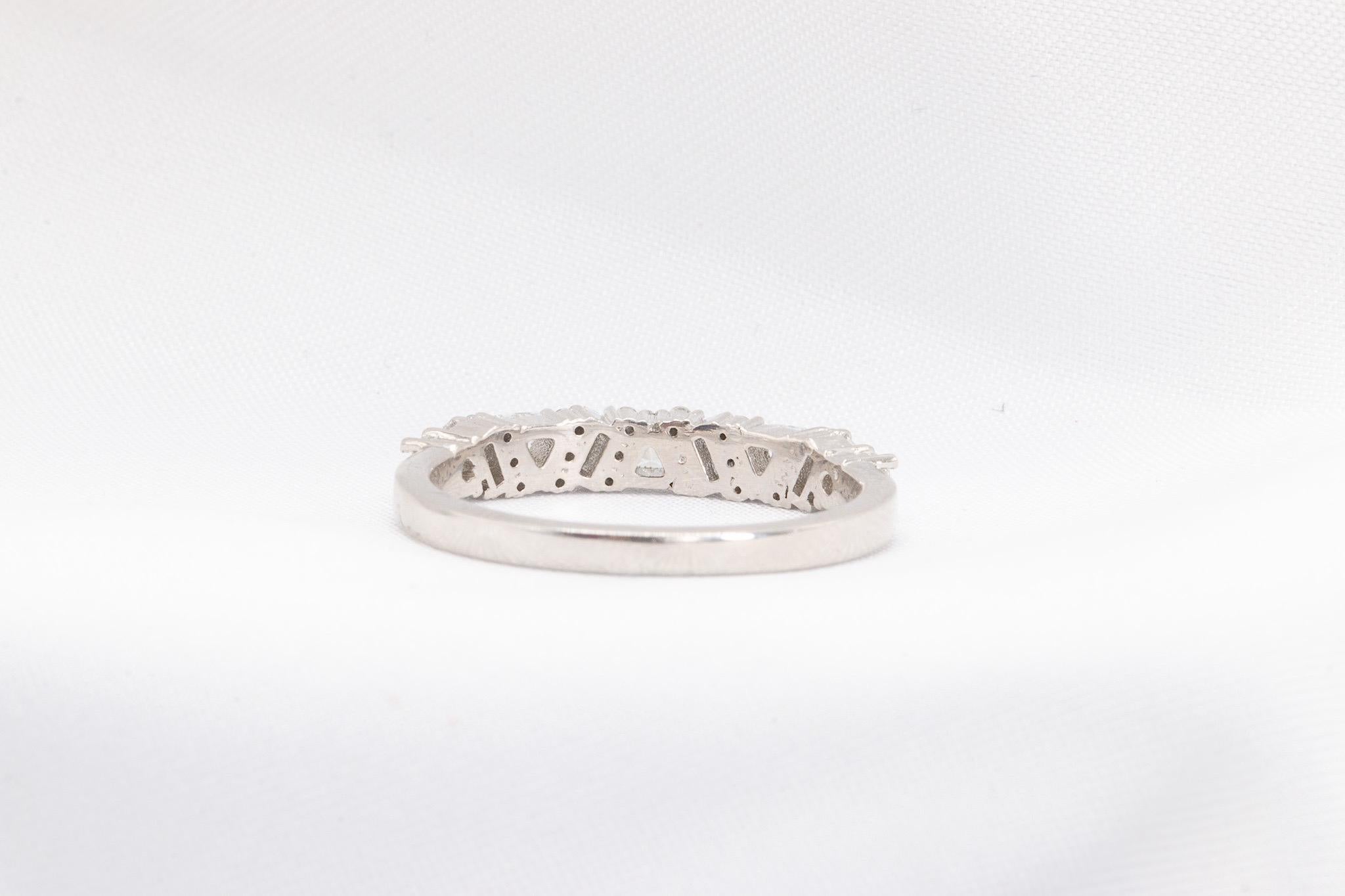 Round Cut Platinum 0.54 Carat Total Mixed Shaped Diamond Band For Sale