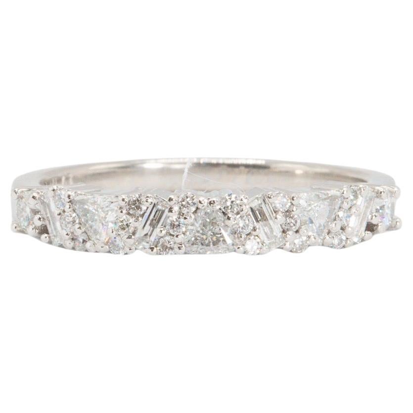Platinum 0.54 Carat Total Mixed Shaped Diamond Band