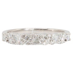 Platinum 0.54 Carat Total Mixed Shaped Diamond Band
