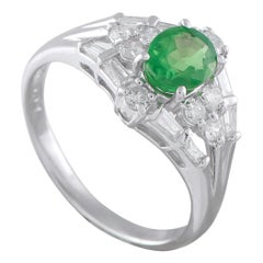 Platinum 0.54ct Diamond and Tsavorite Ring MF40-101725