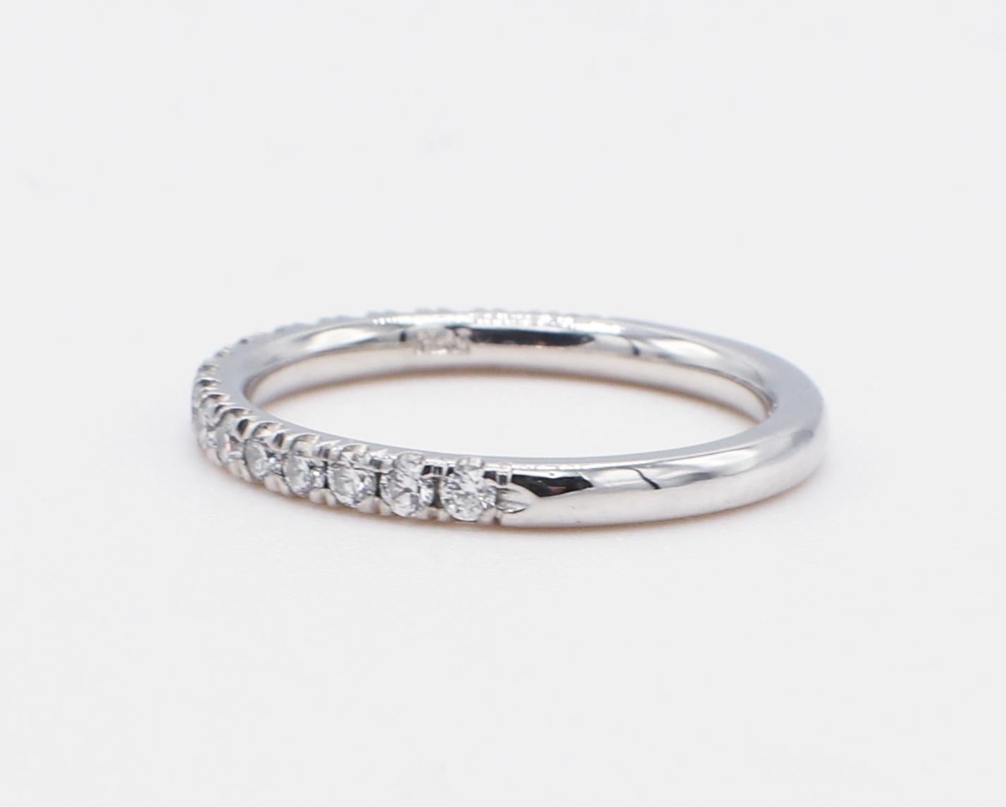 Modern Platinum 0.55 Carat Diamond Half Wedding Band Ring