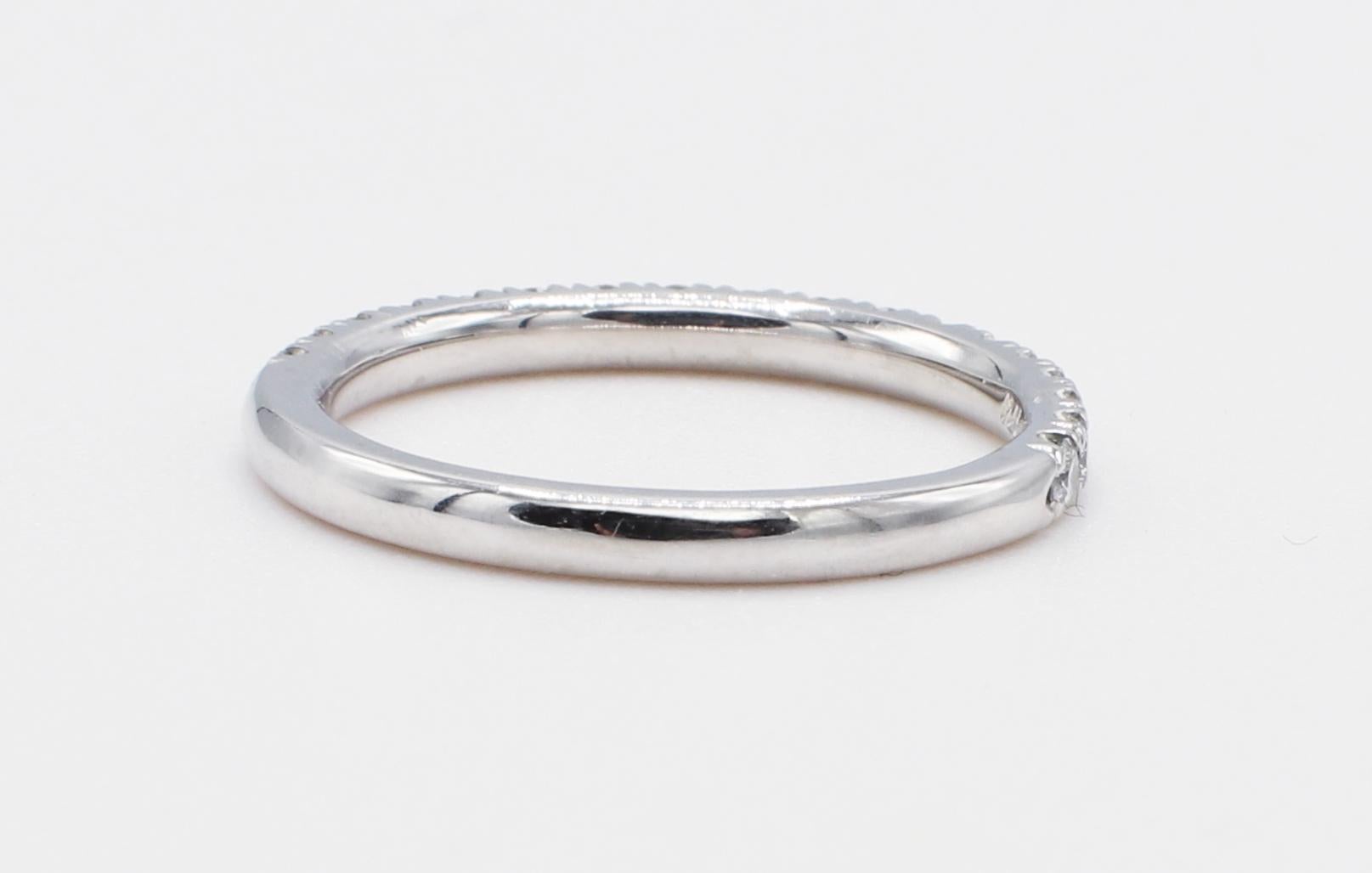 Round Cut Platinum 0.55 Carat Diamond Half Wedding Band Ring