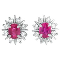 Pendientes de platino con diamantes y rubíes de 0,55 ct MF34-110525