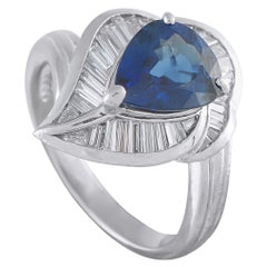 Platinum 0.55ct Diamond and Sapphire Ring MF19-101625