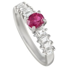 Platinum 0.56ct Diamond and 0.70ct Ruby Ring MF26-021324 Platinum 0.56ct Diamond and 0.70ct Ruby Ring MF26-021324