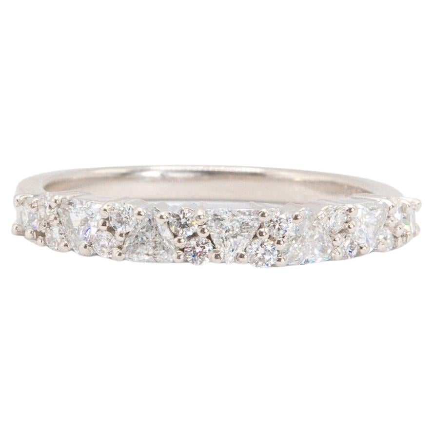 Platinum 0.58 Carat Total Mixed Shaped Diamond Band