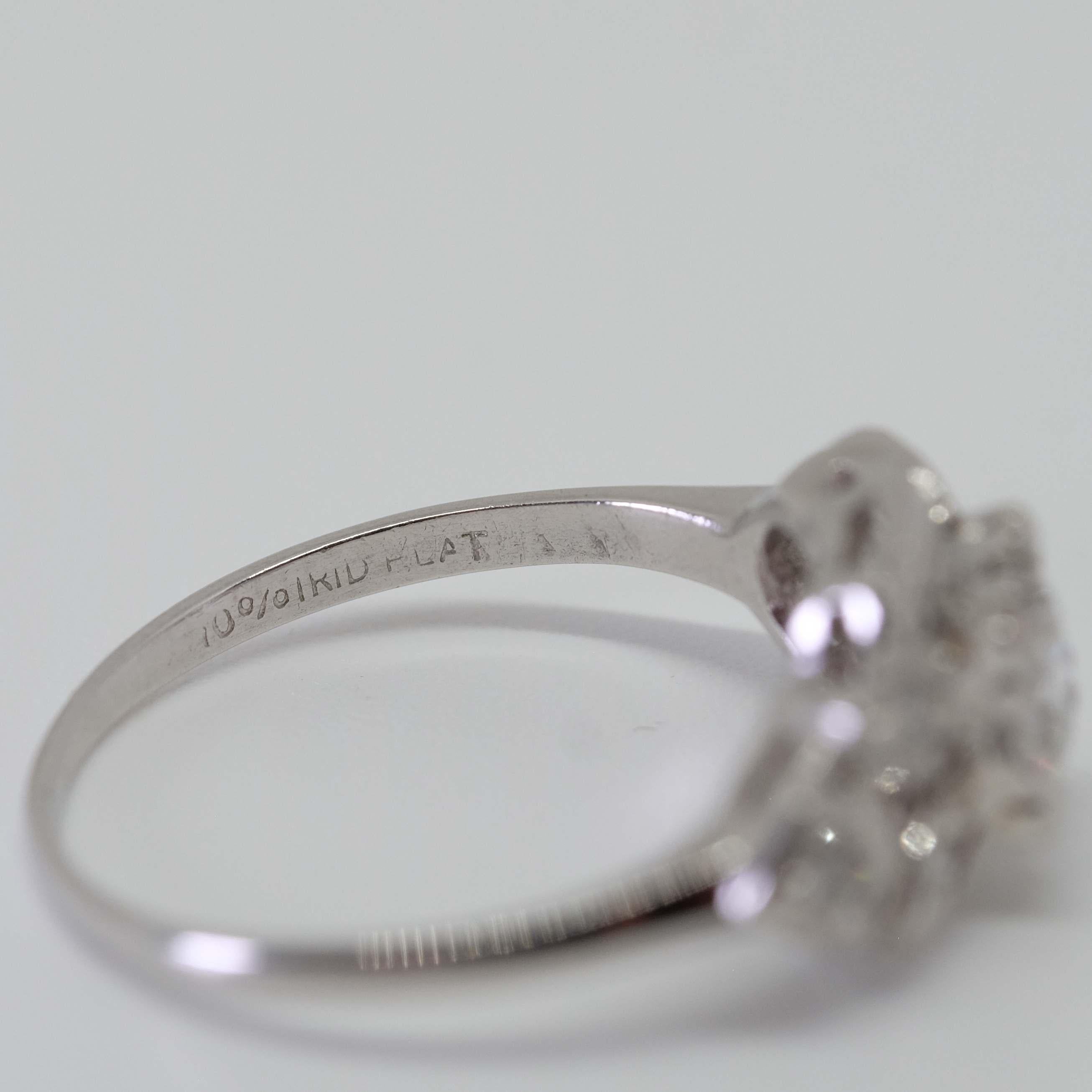 Platinum 0.58 Ct Diamond Ring In Good Condition For Sale In Austin, TX