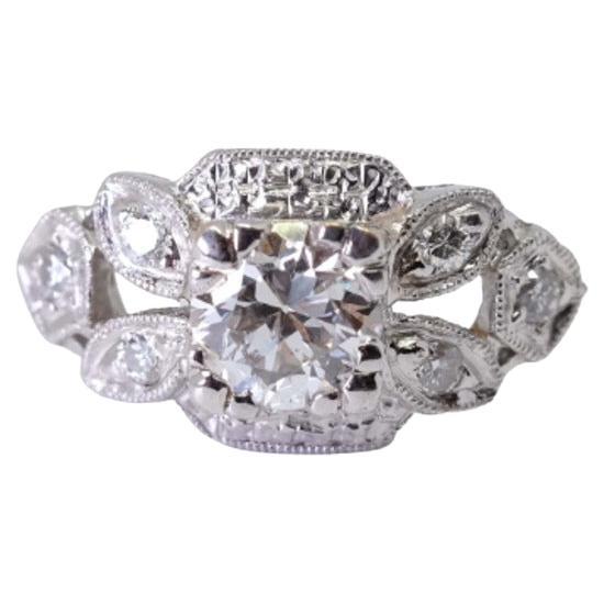 Platinum 0.58 Ct Diamond Ring For Sale