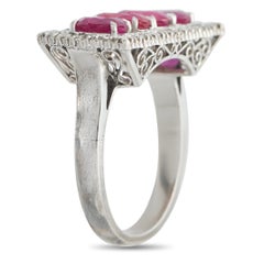 Platin 0,60ct Diamant und Rubin Ring MF52-020526