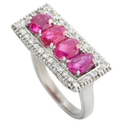 Platin 0,60ct Diamant und Rubin Ring MF52-020526