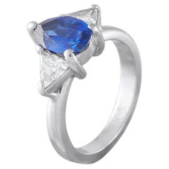 Anello in platino con diamante e zaffiro da 0,60 carati MF14-051526