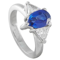 Anello in platino con diamante e zaffiro da 0,60 carati MF14-051526