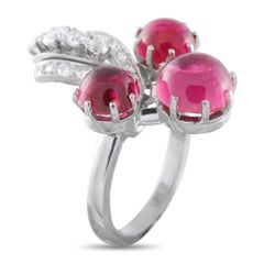 Platinum 0.60ct Diamond and Tourmaline Ring MF14-013026