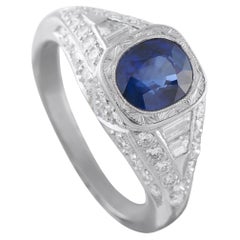 Platinum 0.62ct Diamond and Sapphire Ring MF32-050726