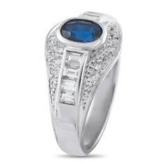 Platinum 0.62ct Diamond and Sapphire Ring MF55-101625