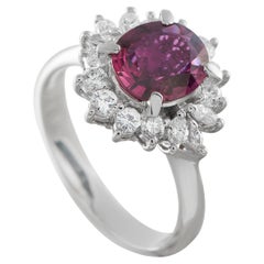 Anello in platino con diamante e rubino da 0,63 carati MF16-122925