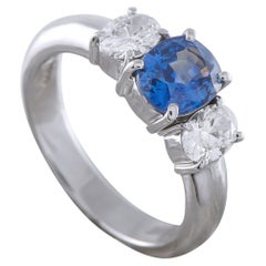 Platin 0,63ct Diamant und Saphir Ring MF04-041326
