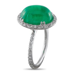 Platinum 0.65ct Diamond and Colombian Emerald Cocktail Ring  MF56-021826