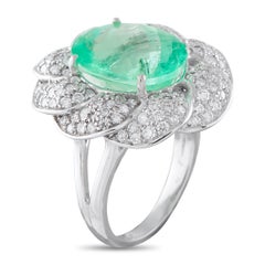 Anello in platino con diamante e smeraldo da 0,65 carati MF41-050726