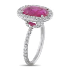 Platinum 0.65ct Diamond and No-Heat Burmese Ruby Ring MF08-021826
