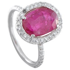 Platinum 0.65ct Diamond and No-Heat Burmese Ruby Ring MF08-021826