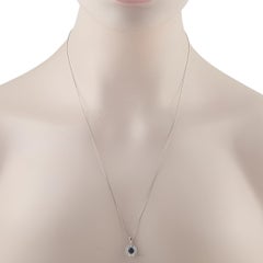 Platinum 0.66ct Diamond and Color Change Garnet Pendant Necklace MF15-041326