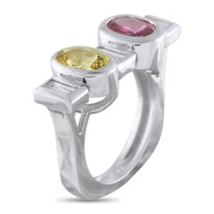 Platinum 0.66ct Diamond and Sapphire Ring MF36-050726