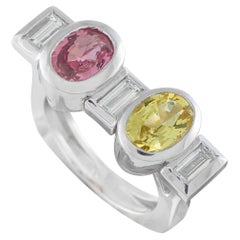 Platinum 0.66ct Diamond and Sapphire Ring MF36-050726