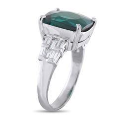 Platinum 0.67ct Diamond and Tourmaline Ring MF26-022026