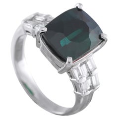 Platinum 0.67ct Diamond and Tourmaline Ring MF26-022026