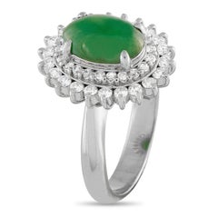 Platinum 0.69ct Diamond and Jade Ring MF48-101725