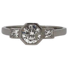Used Platinum 0.70 Carat Brilliant Cut Diamond Solitaire Engagement Ring