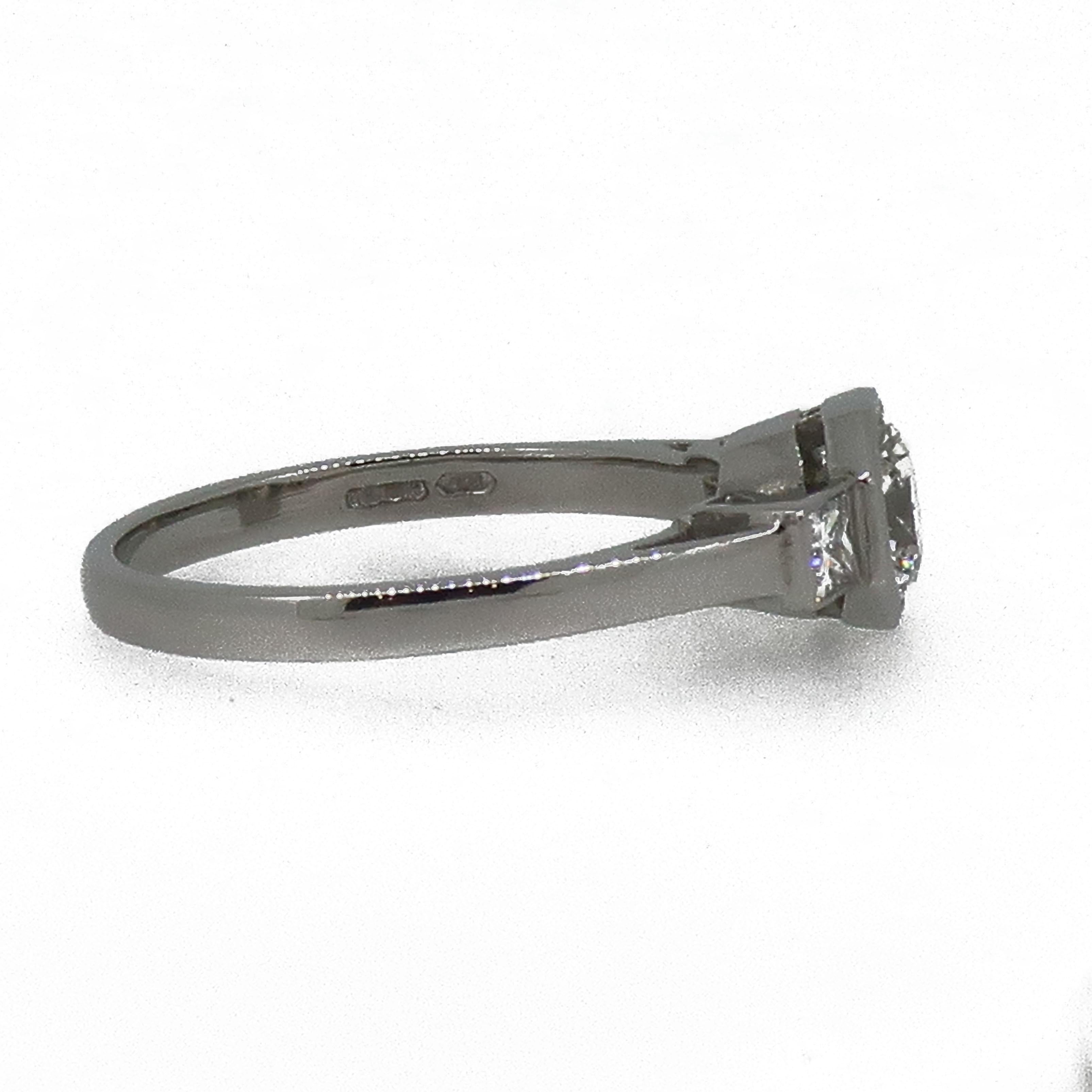 Platinum 0.70 Carat Brilliant Cut Diamond Solitaire Engagement Ring In New Condition In East Grinstead, GB