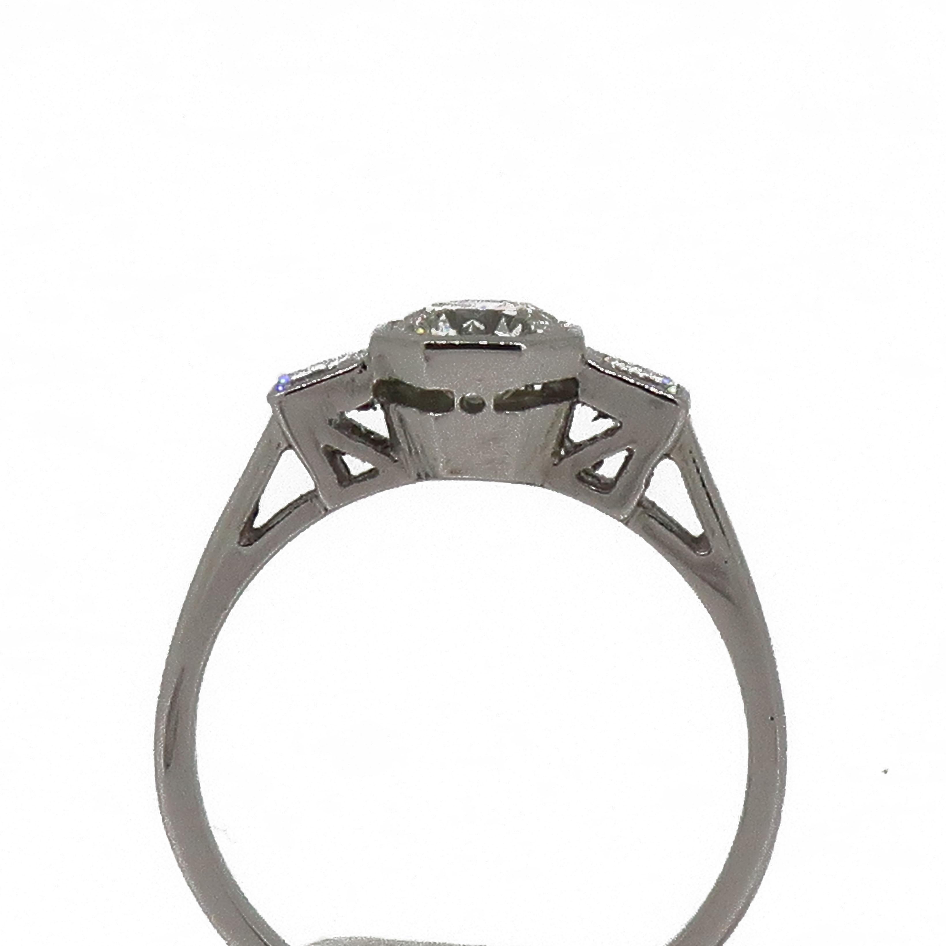 Platinum 0.70 Carat Brilliant Cut Diamond Solitaire Engagement Ring 1