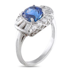 Platinum 0.70ct Diamond and Sapphire Ring MF34-050126
