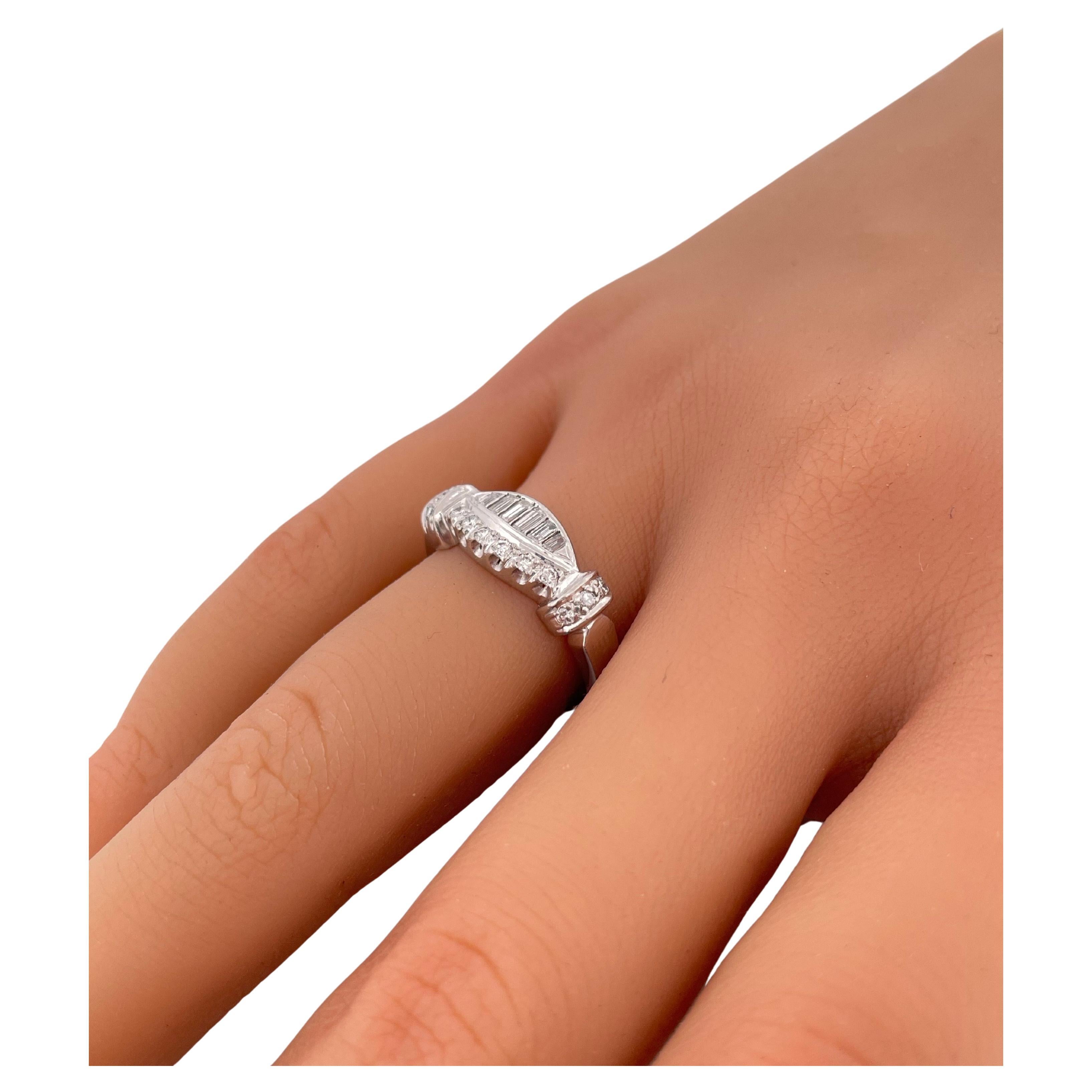 Platin 0,70ctw G-H SI1 Diamant Ring im Angebot 1